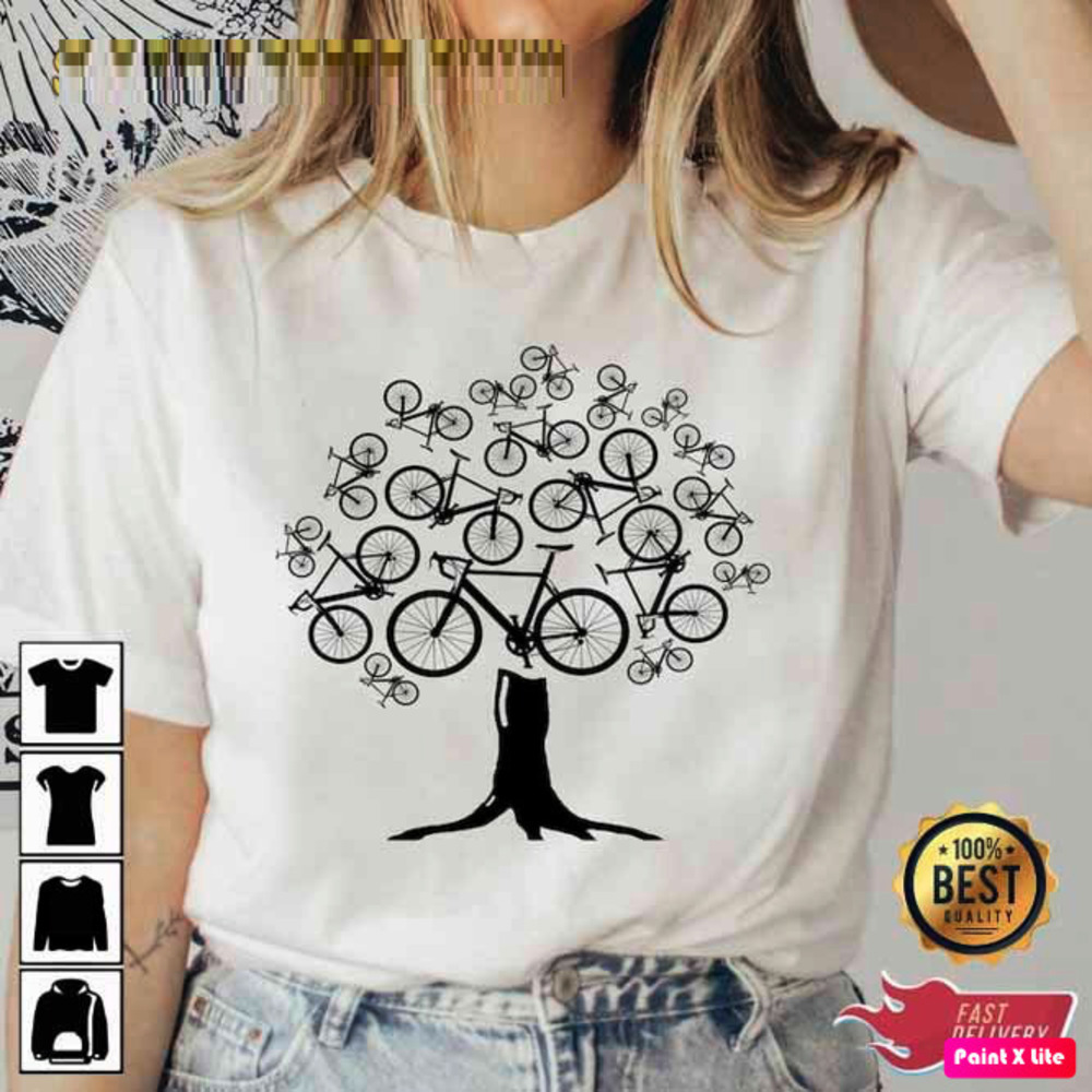 Cycling Bicycle Tree Tshirt